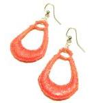 Lace Earrings Hand Dyed - Red Metallic -..
