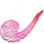 Lace Necklace Hand Dyed In Pink And Red With..