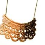 Lace Necklace Hand Dyed In Ombre Brown Copper..