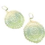 Lace Earrings - Mint Green, Blue And White..